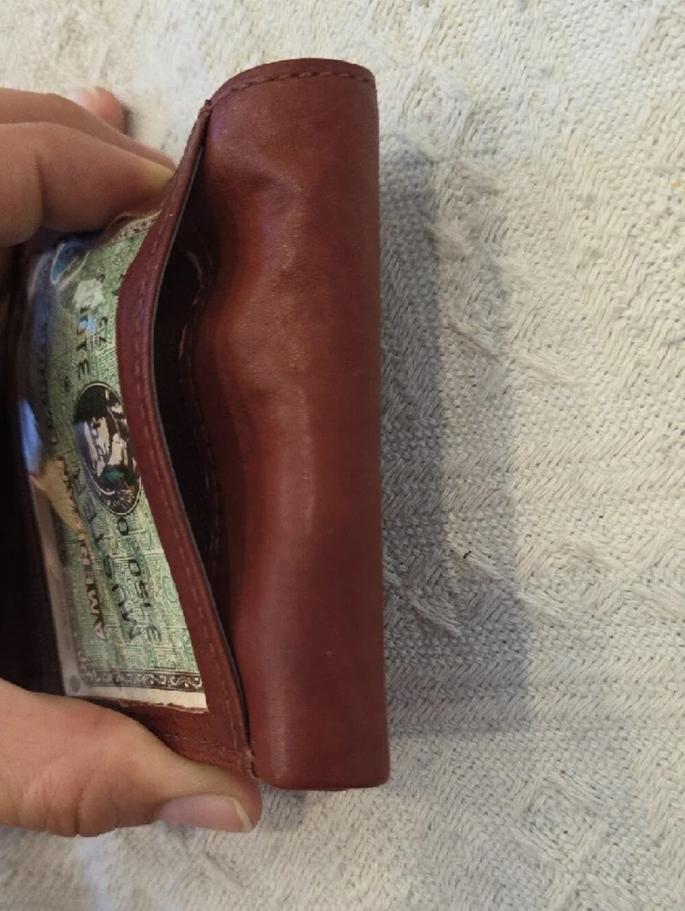 Brown Leather 'Mexico' Trifold Wallet